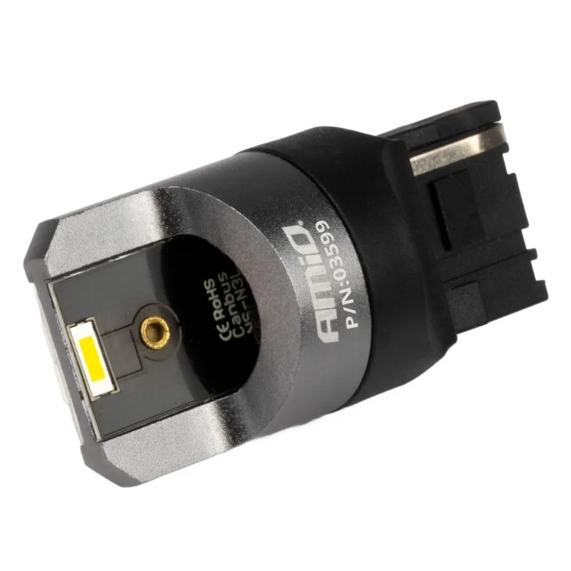 Żarówka W21W 12V/24V 2xLED SMD1860 CANBUS biała AMIO (2szt.) — ujęcie 3