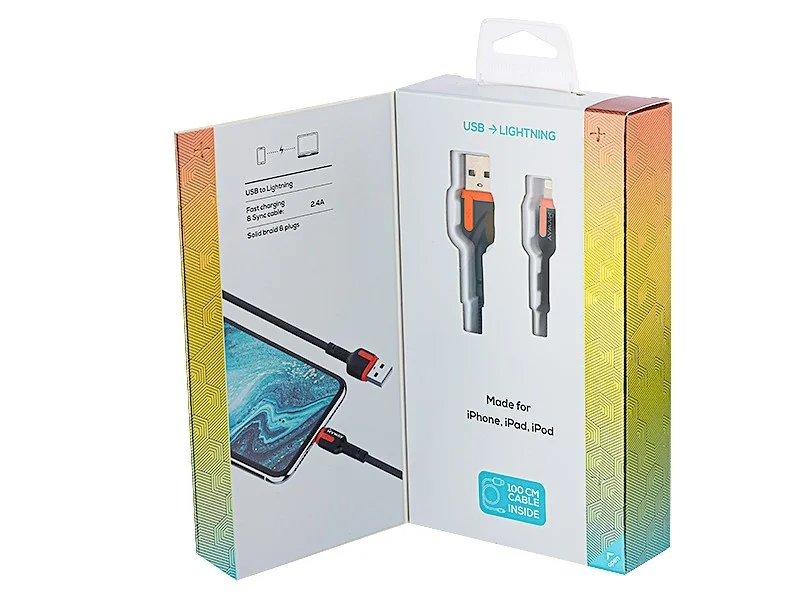 Kabel USB > LIGHTING 100cm mikfofibrowy MYWAY — ujęcie 2