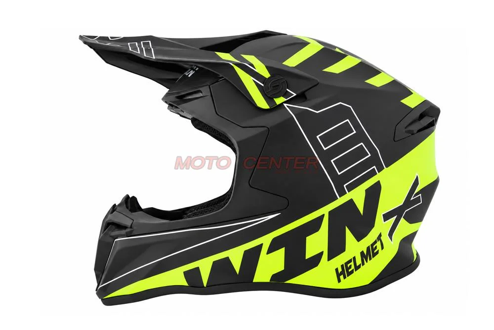 Kask crossowy BLEXX MD-902 czarny/seledyn Matowy rozmiar S Homologacja ECE R22.06 — ujęcie 2