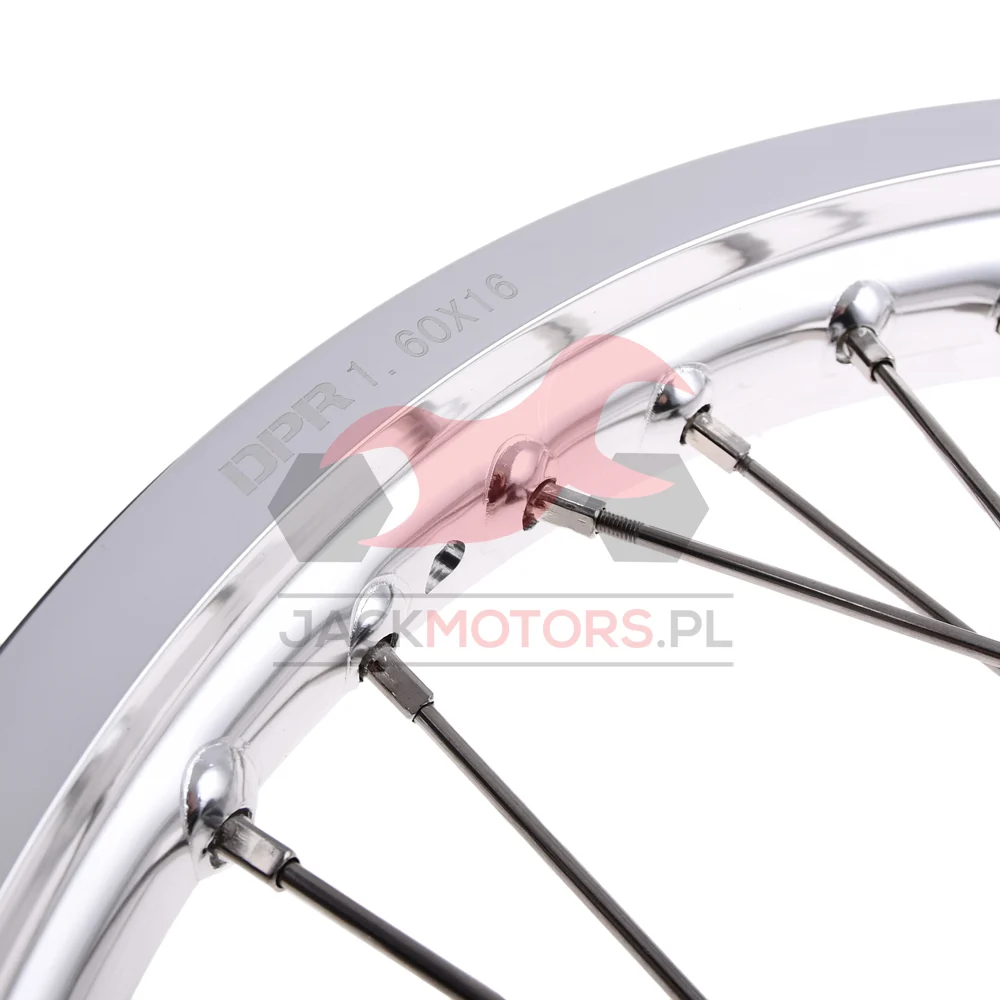 Koło jezdne Simson S51 1,6 × 16 aluminium DPR Classic czarna piasta + szprychy INOX — ujęcie 3