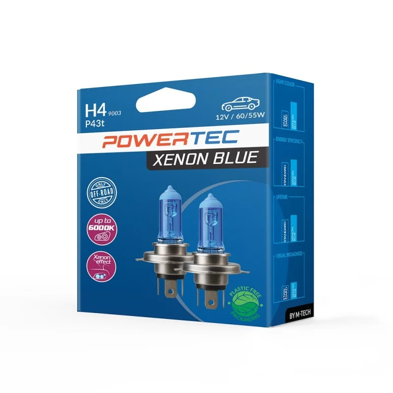 Żarówka H4 12V 60/55W POWERTEC Xenon Blue 2szt. — ujęcie 2