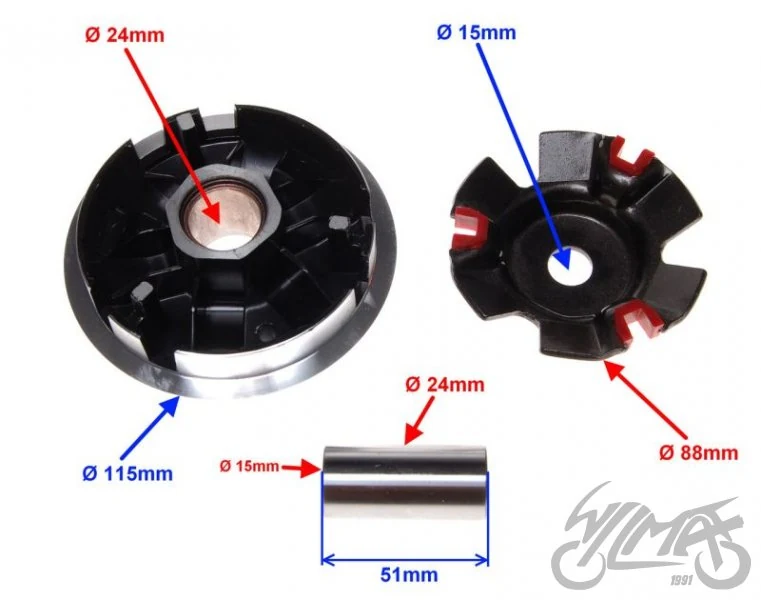 Wariator 4T bez tarczy 125 GY6 4T tuning — ujęcie 2