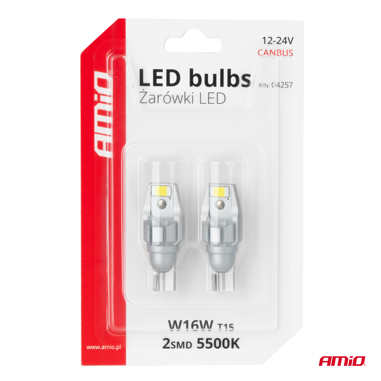 Żarówki LED CANBUS T15 W16W 2SMD 3570 White 12 V 24 V — ujęcie 5