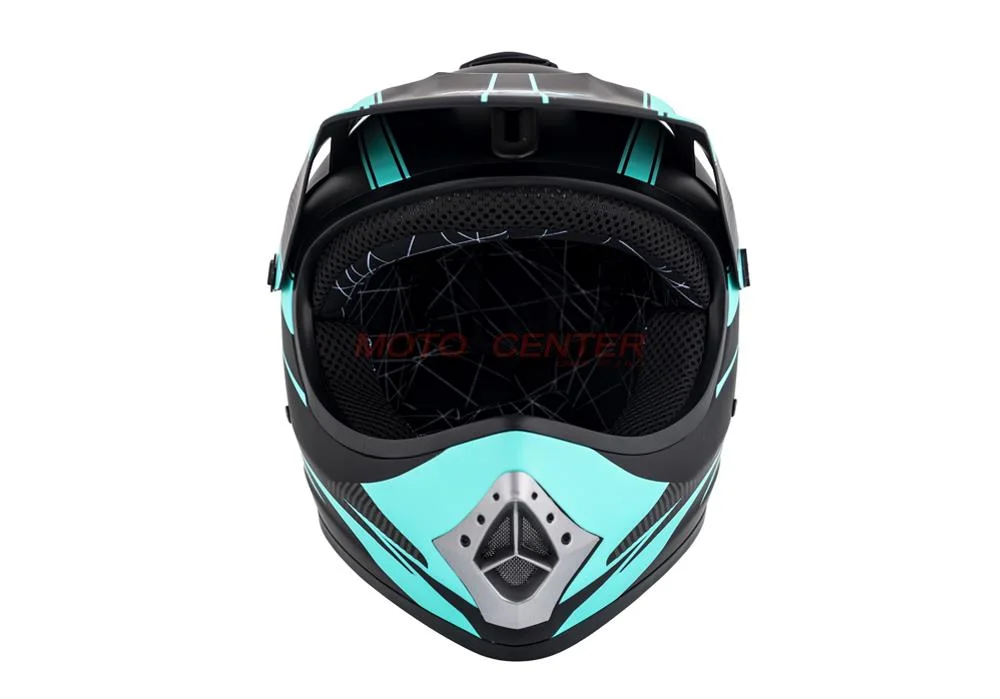 Kask crossowy MPX Dziecięcy WL-801A czarny mat/niebieski S — ujęcie 3