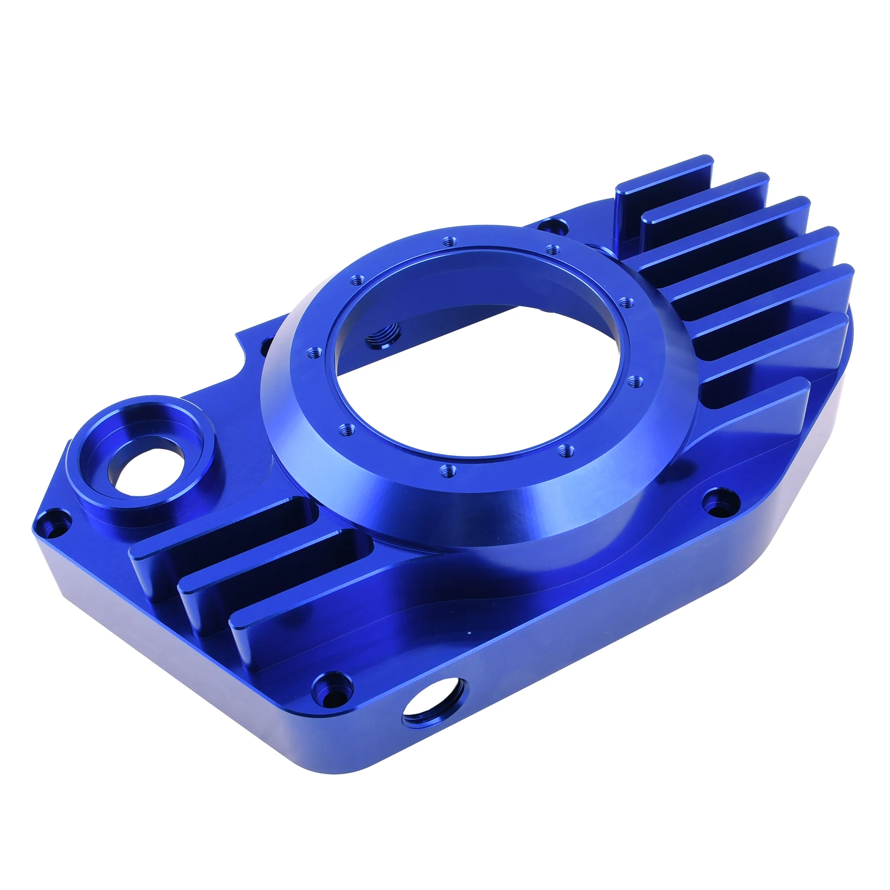 Pokrywa silnika Simson S51 SR50 lewa aluminium CNC clear niebieska + śruby DPR Performance — ujęcie 3