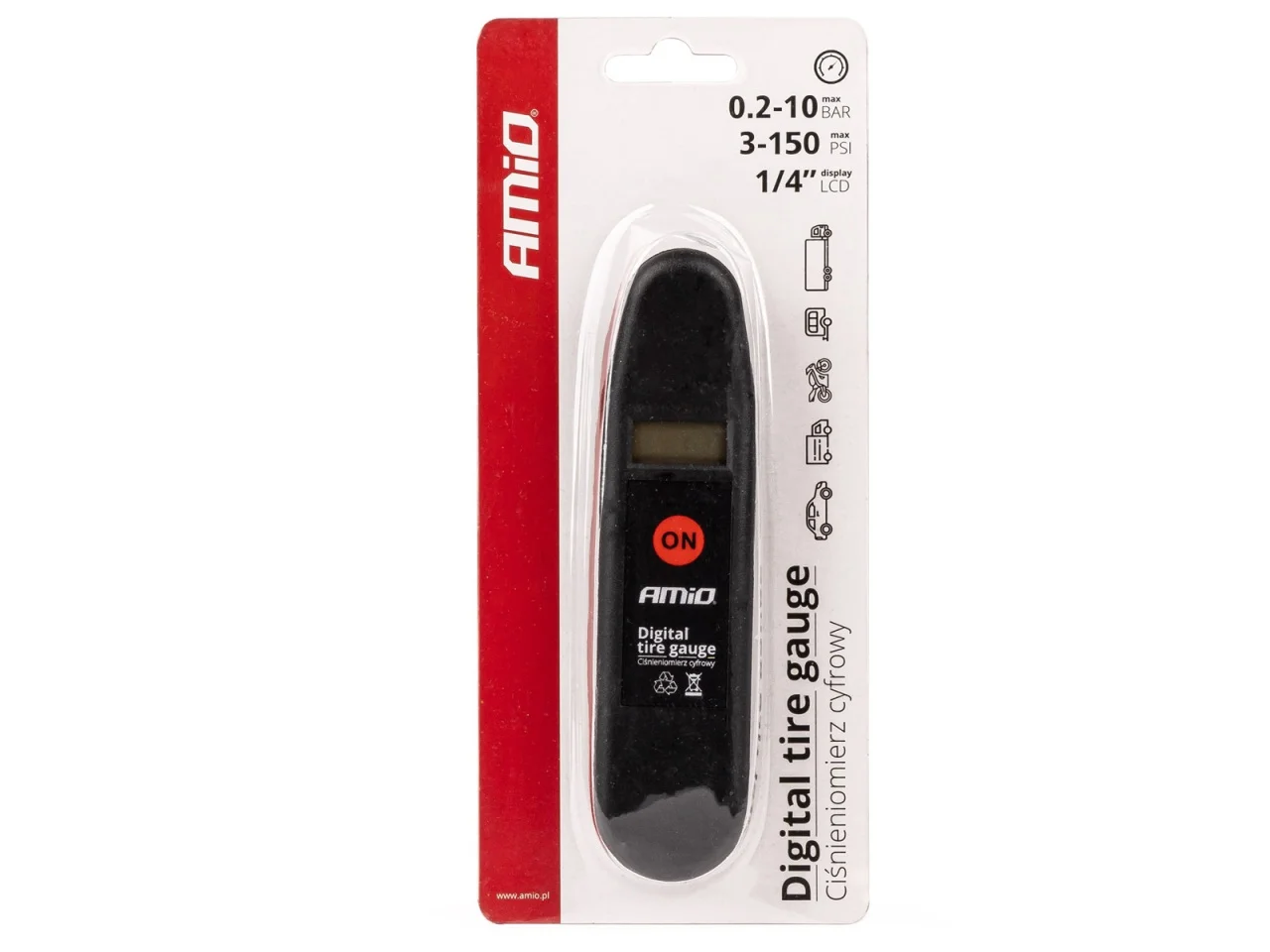 Ciśnieniomierz cyfrowy z LCD 10 bar 3-150 PSI — ujęcie 2