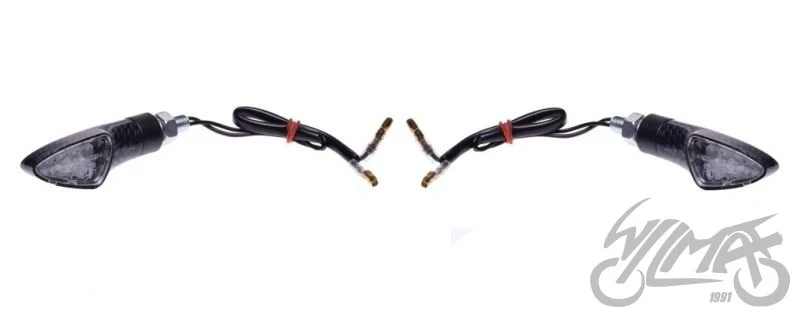 Kierunkowskazy LED carbon, biały klosz 12 V 1 W — para AM1371