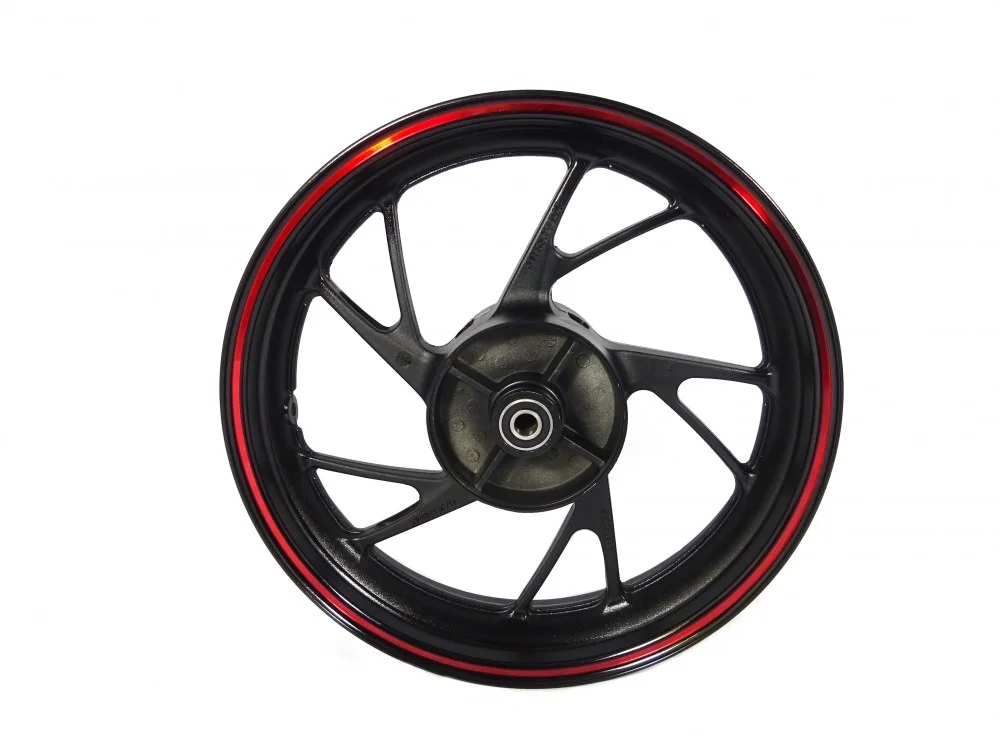 Junak ADV125 felga 17 × 3,75 koła tył (czarny połysk-czerwona) (5-ramienna) (tarcz) — ujęcie 1