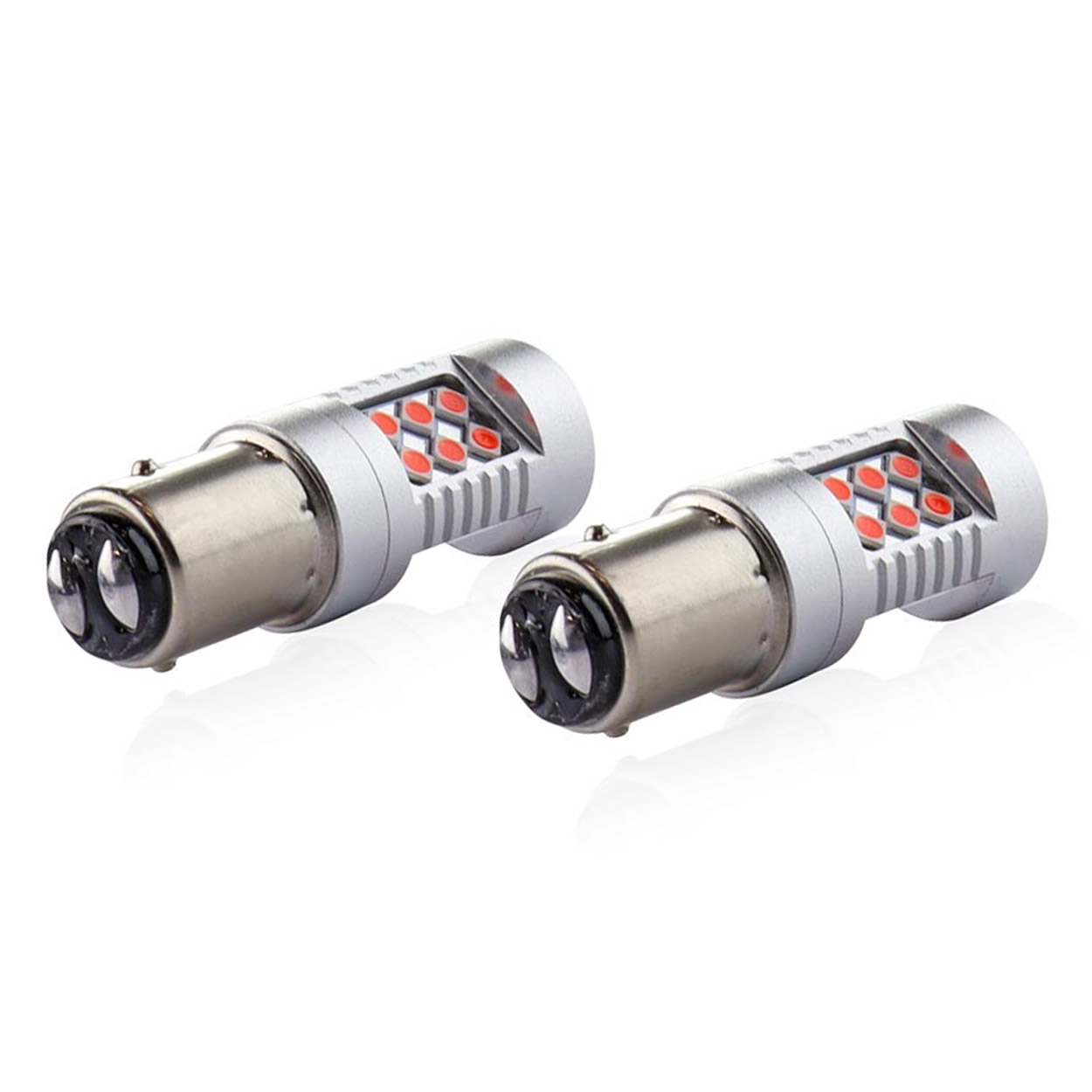 Żarówki LED CANBUS 3030 24SMD 1157 BAY15D PR21/5W Czerwone 12 V 24 V — ujęcie 3