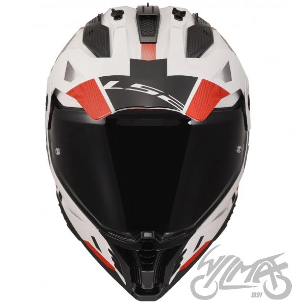 Kask adventure LS2 MX702 Pioneer II Hill White Red — M — ujęcie 3