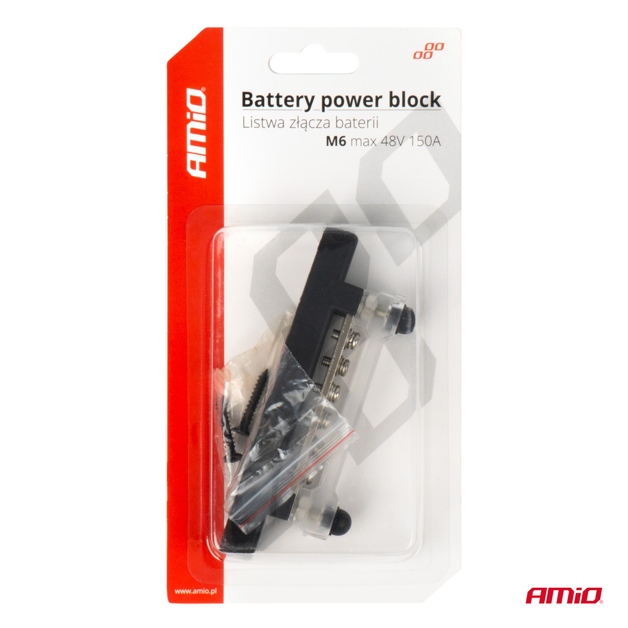 Blok rozdzielczy masy minusa bus bar M6 12 V - 48 V 150A — ujęcie 4