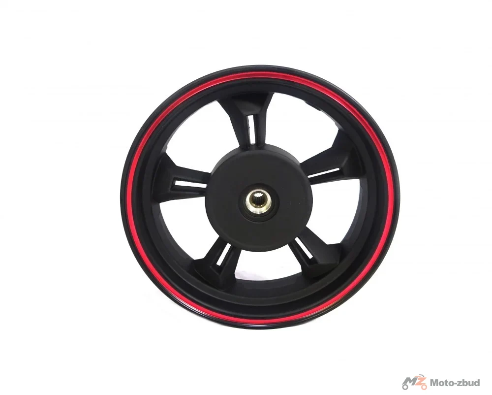 Junak 609 felga 13 × 3,50 koła tył (czarno-czerwona) (125 cm³; 19 frezów; szczęki) — ujęcie 1