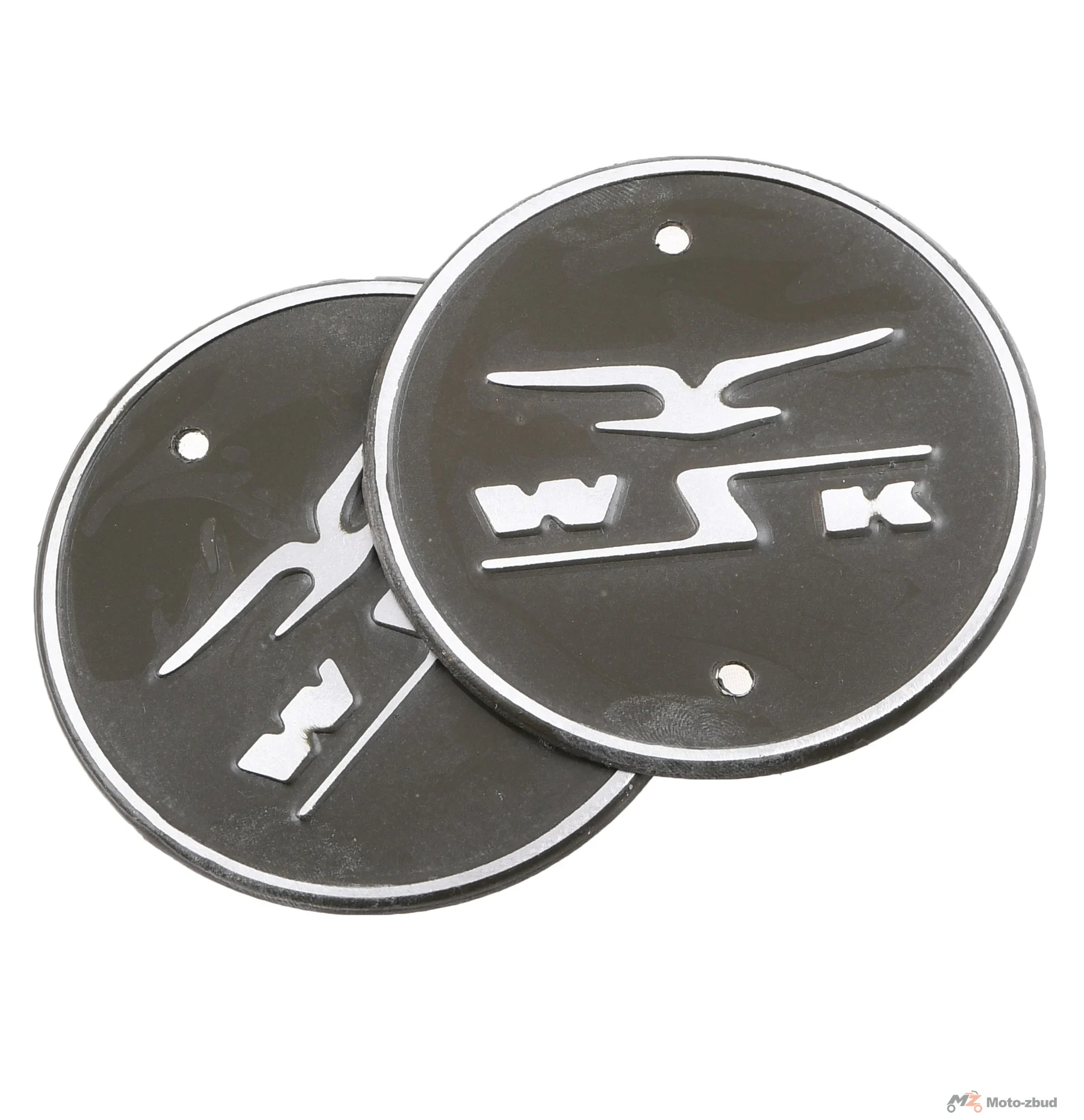 Emblemat zbiornika paliwa WSK aluminium tłoczony przykręcany khaki kpl. PL