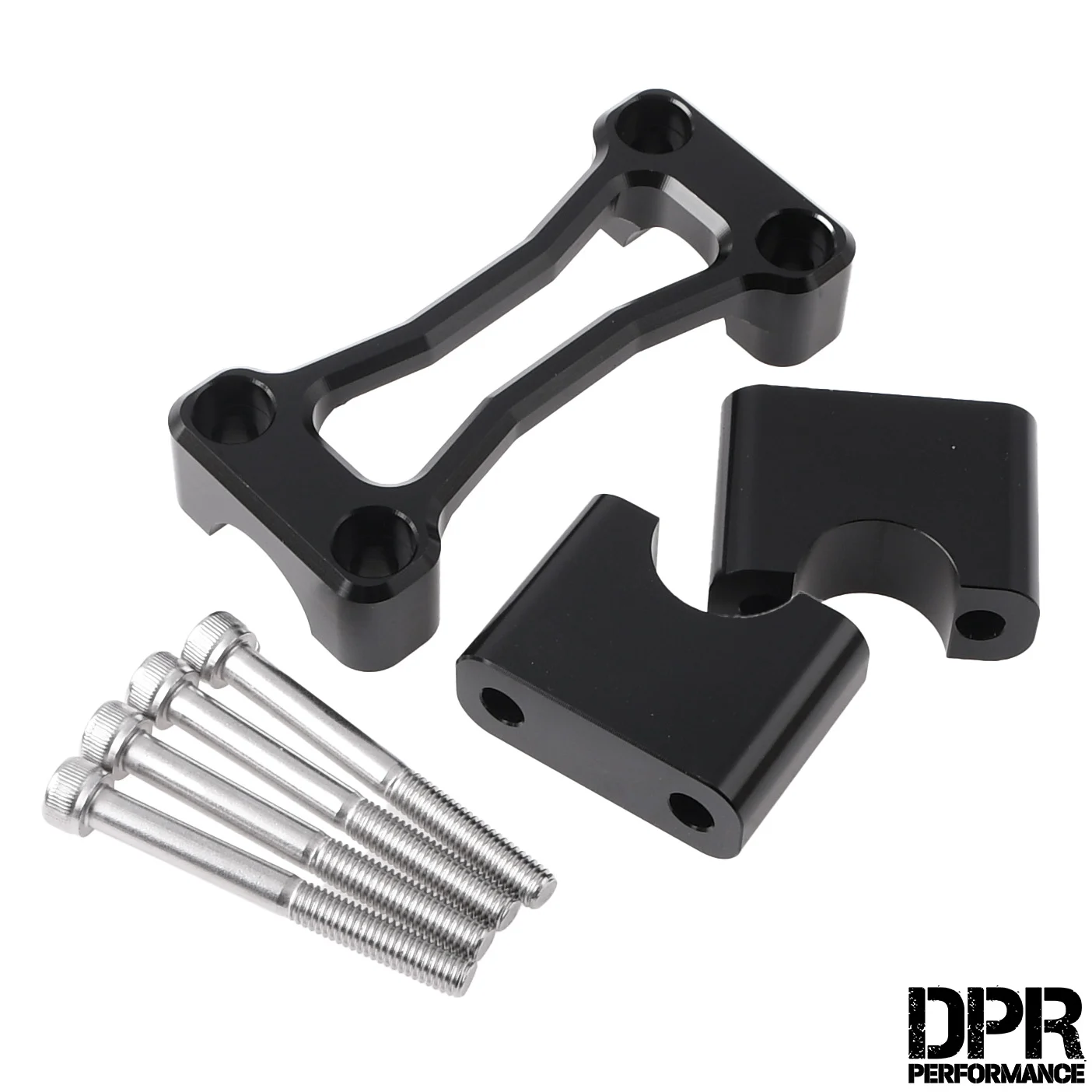 Zacisk kierownicy Simson S51 S50 aluminium CNC V2 czarny kpl. DPR Performance — ujęcie 1