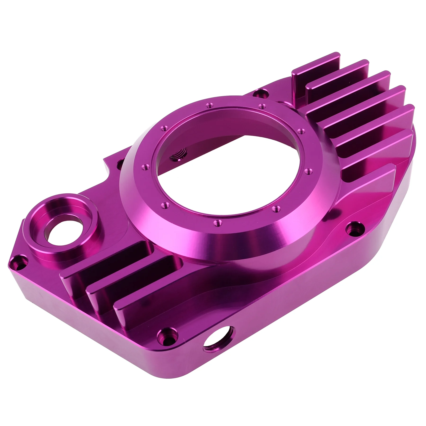 Pokrywa silnika Simson S51 SR50 lewa aluminium CNC clear fioletowa + śruby DPR Performance — ujęcie 3