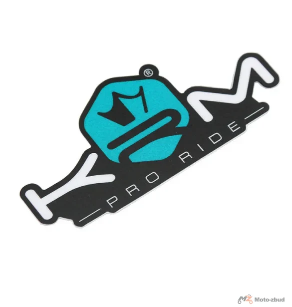 Naklejka KRM Pro Ride czarno jasno niebieska 8 × 4 cm