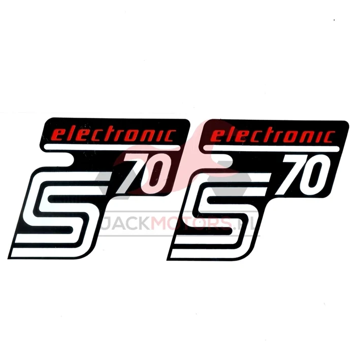 Naklejka Simson pokrywy elektronik S70 biało czerwona kpl. — ujęcie 1