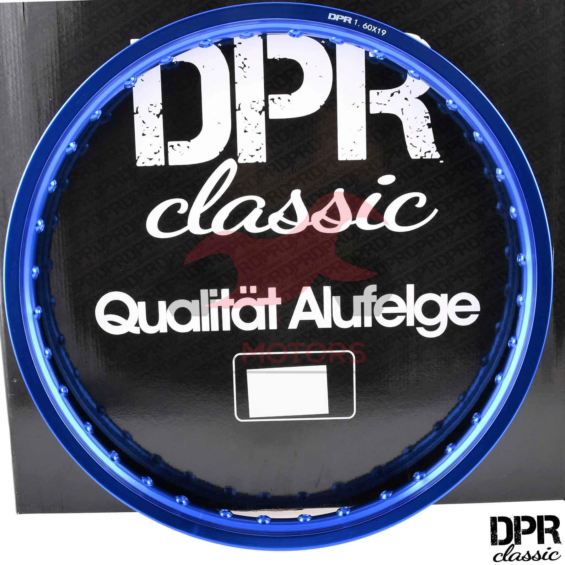 Obręcz koła 1,60 × 19 aluminiowa niebieska DPR Classic — ujęcie 1