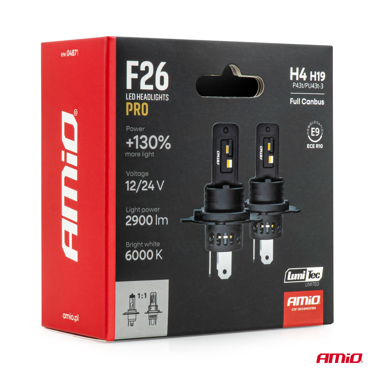 Żarówki samochodowe LED F26 PRO LumiTec LIMITED +130% DUO FULL CANBUS H4 H19 12 V 24 V — ujęcie 7