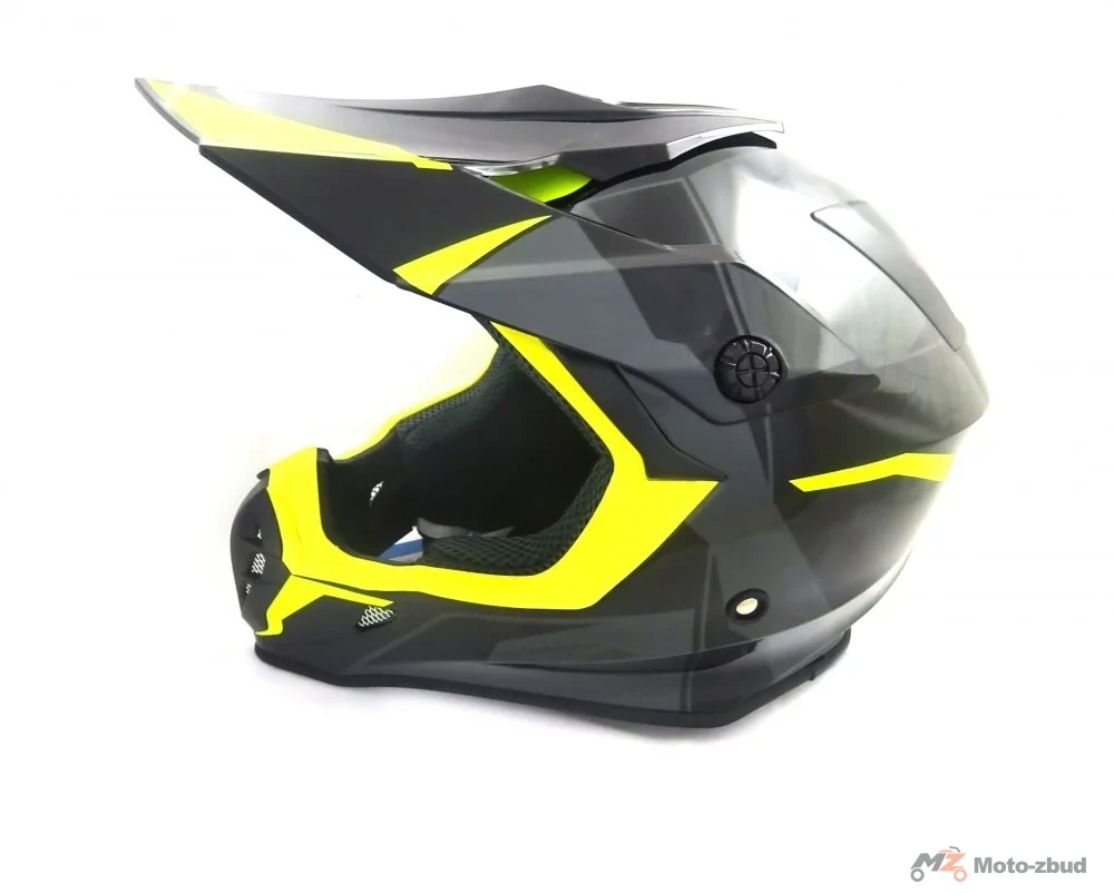 Kask VCAN model V332 XR-7 pro neon yellow enduro czarno-neonowy M — ujęcie 3