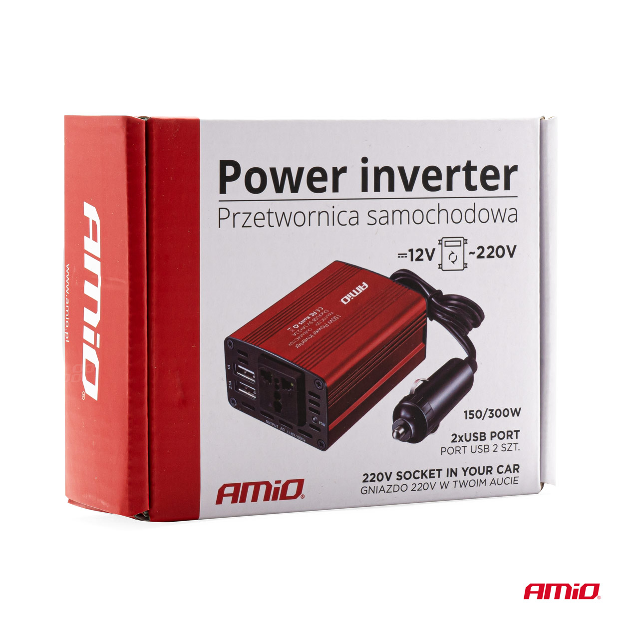 Przetwornica napięcia 12V/230V 150W/300W 2xUSB PI01 — ujęcie 6