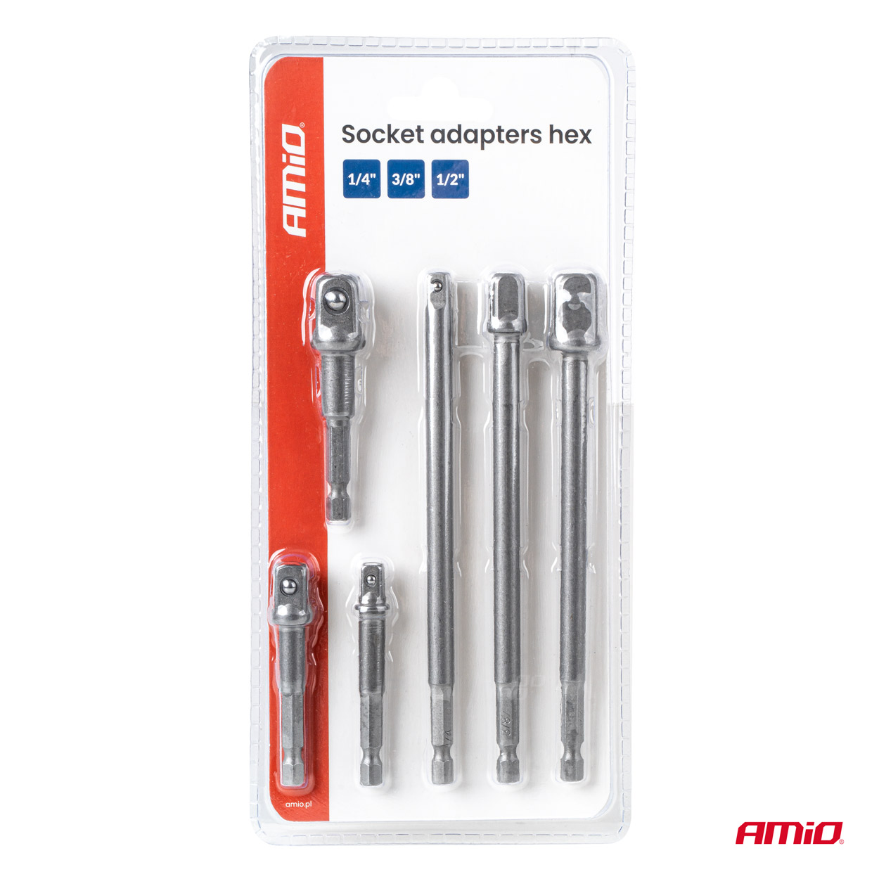 Adaptery redukcje przejściówki do nasadek HEX 1/4" 3/8" 1/2" — ujęcie 5