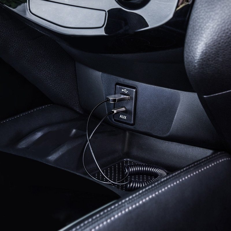 Adapter audio Bluetooth 5.0 Baseus USB, AUX czarny — ujęcie 5