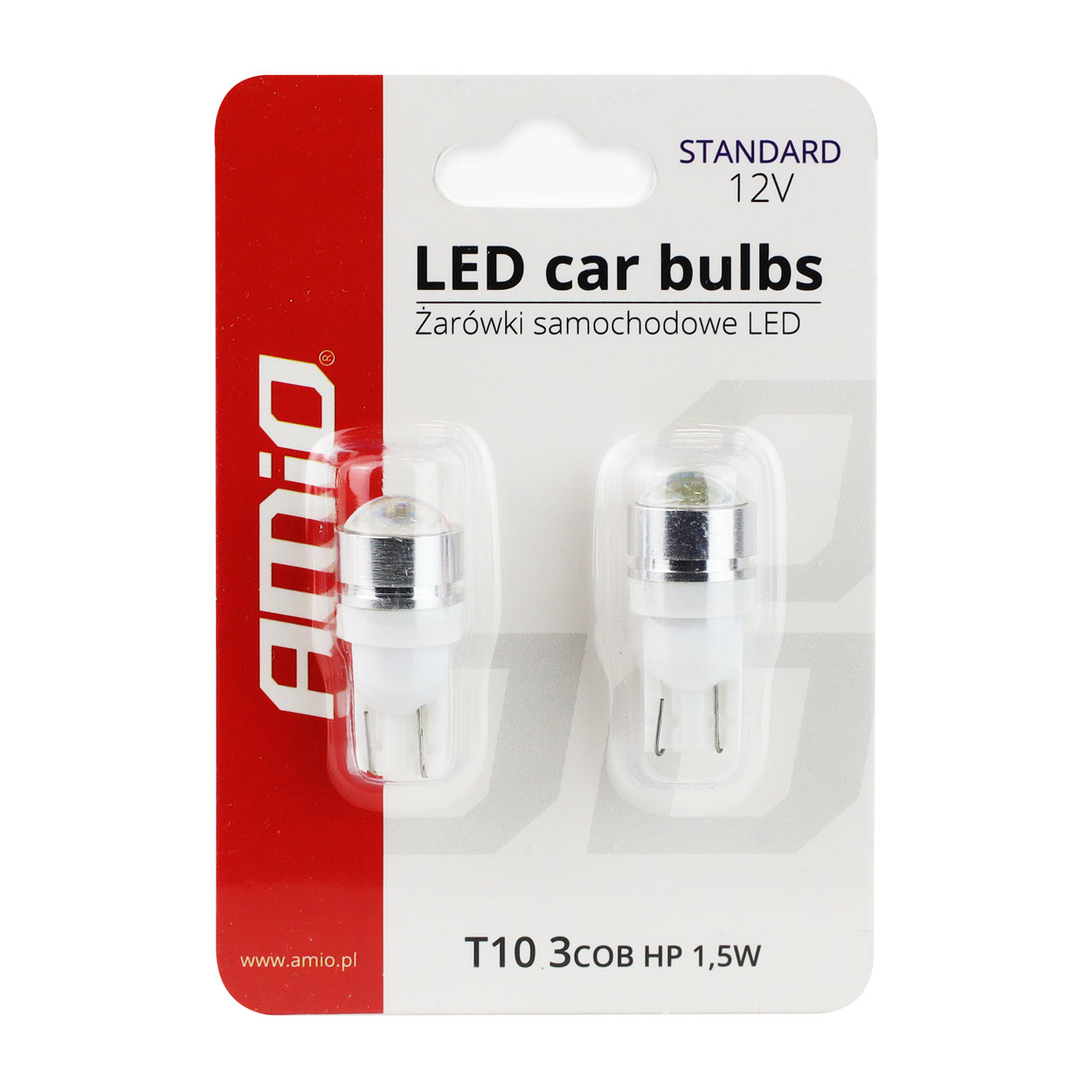 Żarówki LED STANDARD T10 W5W 3xCOB HP 1,5 W 12 V soczewka — ujęcie 5