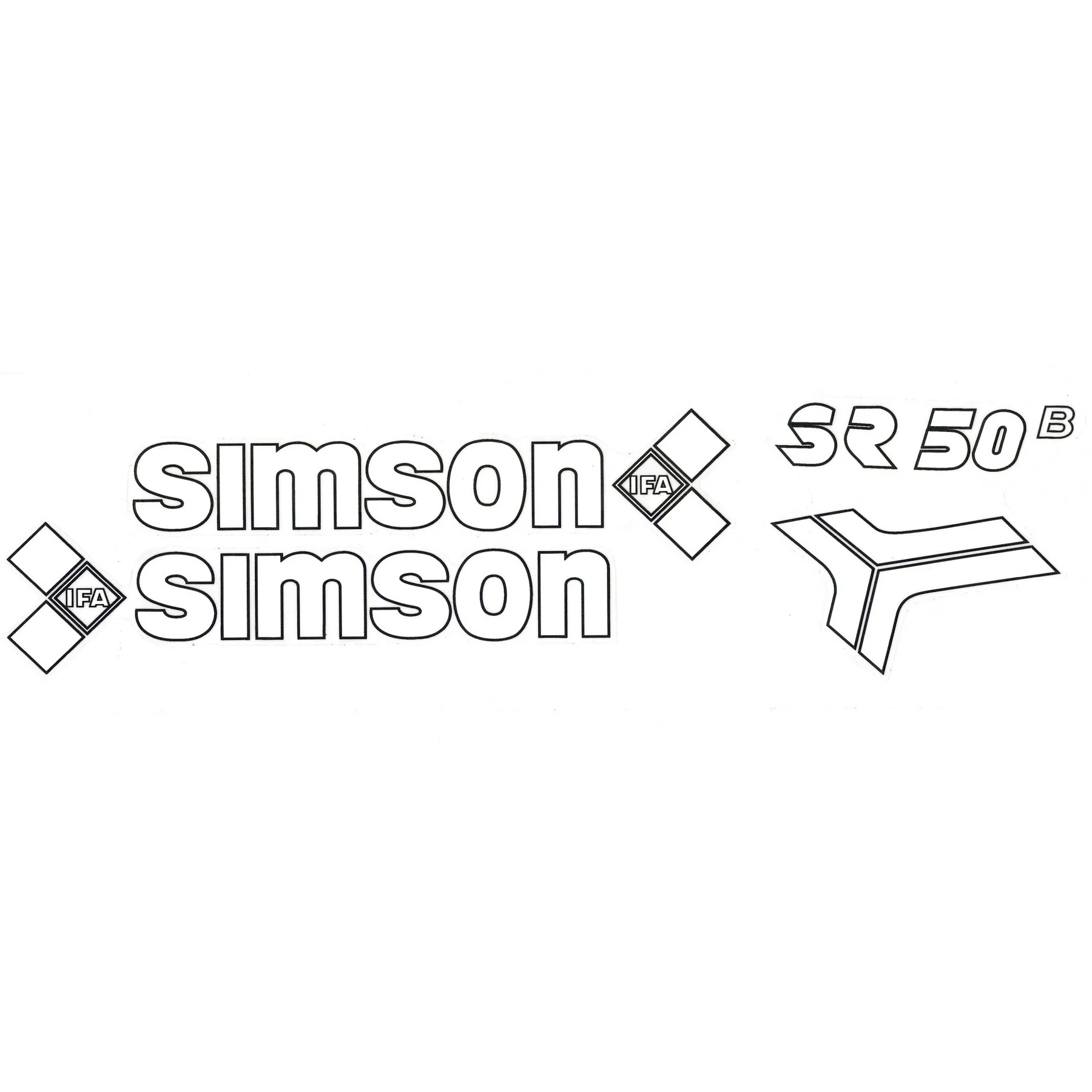 Naklejka Simson SR50 biała typ 2 kpl. — ujęcie 1