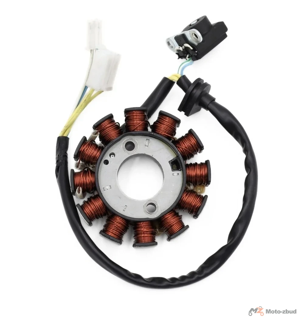 Junak 109 iskrownik (alternator) "4T" kpl. (12 cewek) (2x kostka 2/3 piny) (śr.zew.88 mm, gr.27,5 mm) (kostki zwykłe) — ujęcie 2