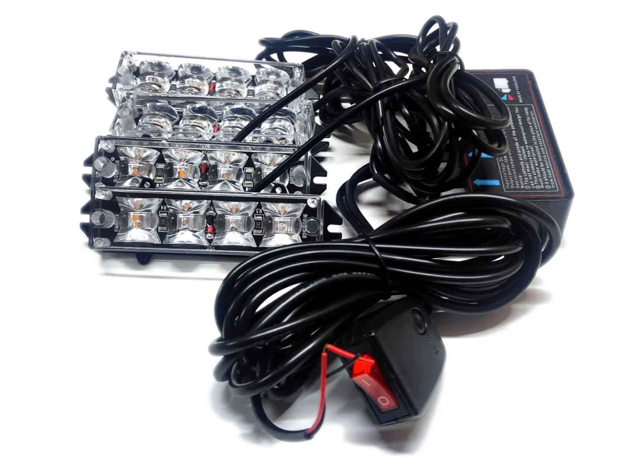 Światła stroboskopowe / stroboskopy ostrzegawcze 4x4 LED 12/24V 16W — ujęcie 4