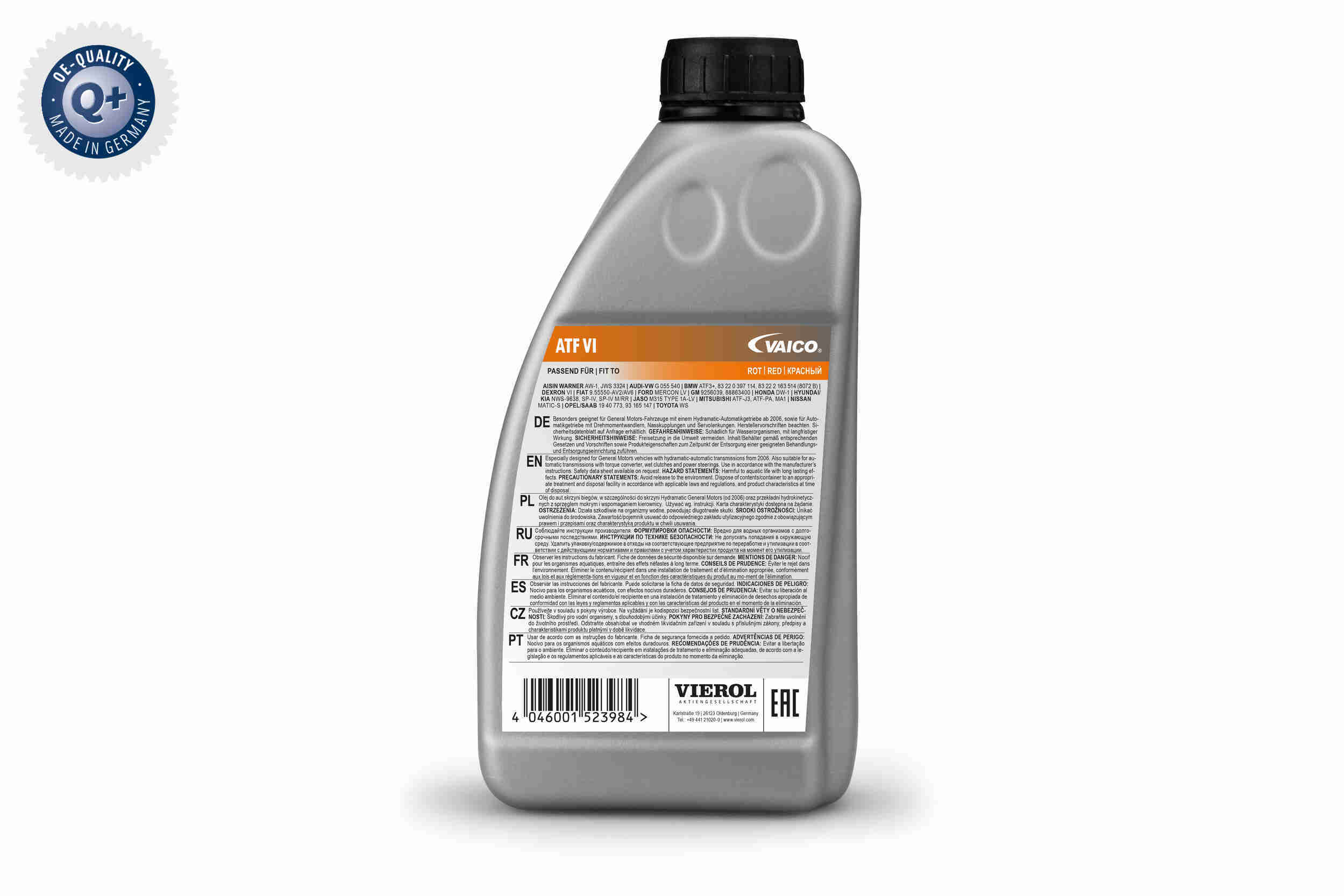 Płyn do aut. skrzyni biegów ATF VI — 1 l VIEROL V60-0131 — ujęcie 2