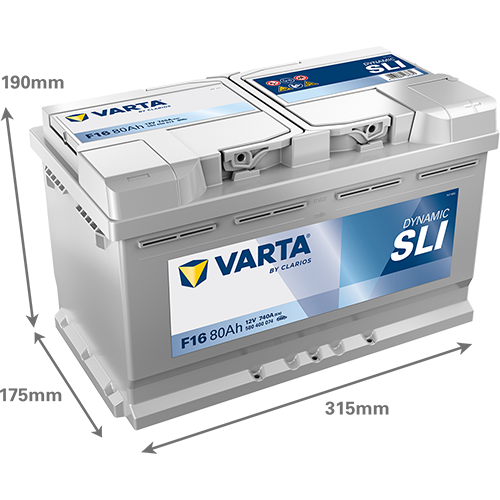 Akumulator 80 Ah 740A 315×175×190/P+ Varta 580400074K262 — ujęcie 2