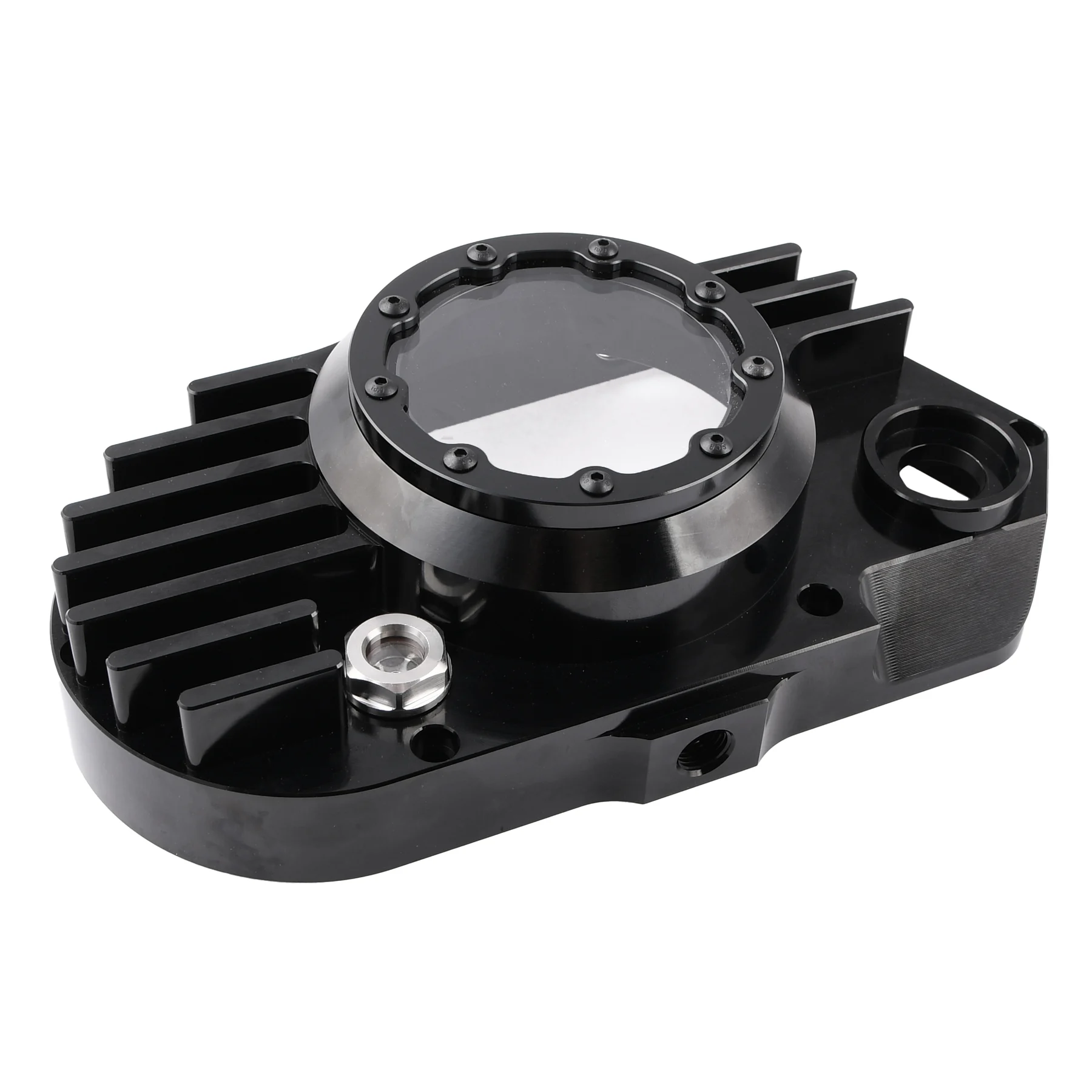 Pokrywa silnika Simson S51 SR50 lewa aluminium CNC clear czarna + śruby DPR Performance — ujęcie 9