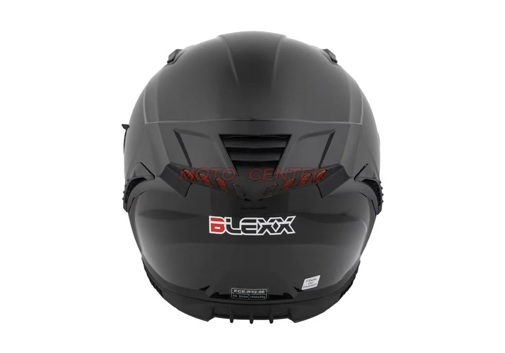 Kask zamknięty z blendą i lampą LED BLEXX FF953 czarny M ECER22.06 — ujęcie 6