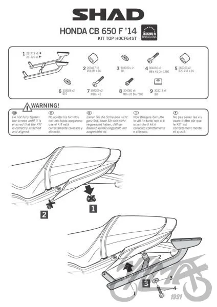 Stelaż kufra tył SHAD do Honda cb-f cbr — ujęcie 3