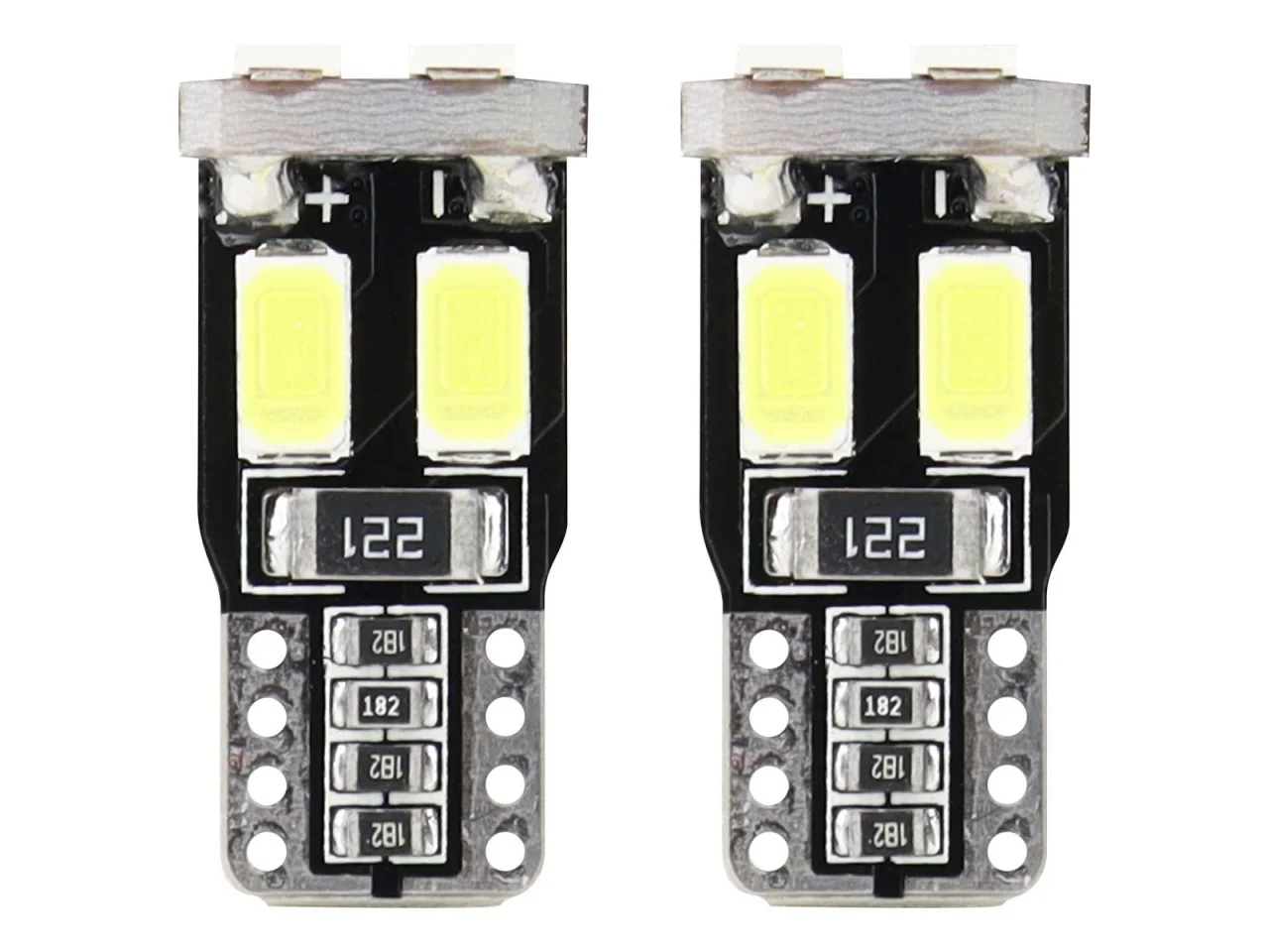 Żarówka W5W T10 12V 6xLED SMD5730 CANBUS biała AMIO (2szt.) — ujęcie 2