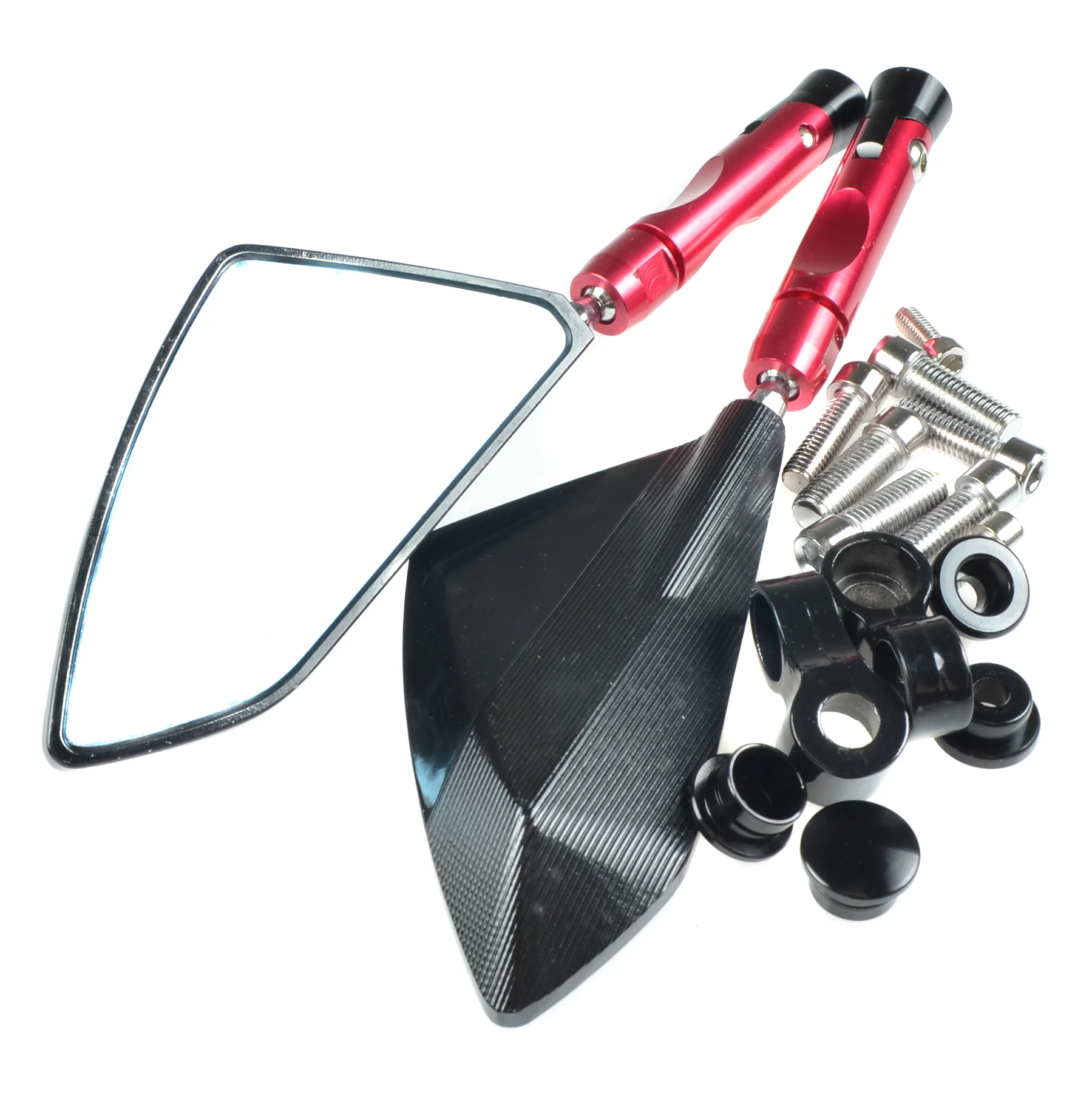 Lusterko czerwone carbon V3 aluminium Replika kpl. — ujęcie 1