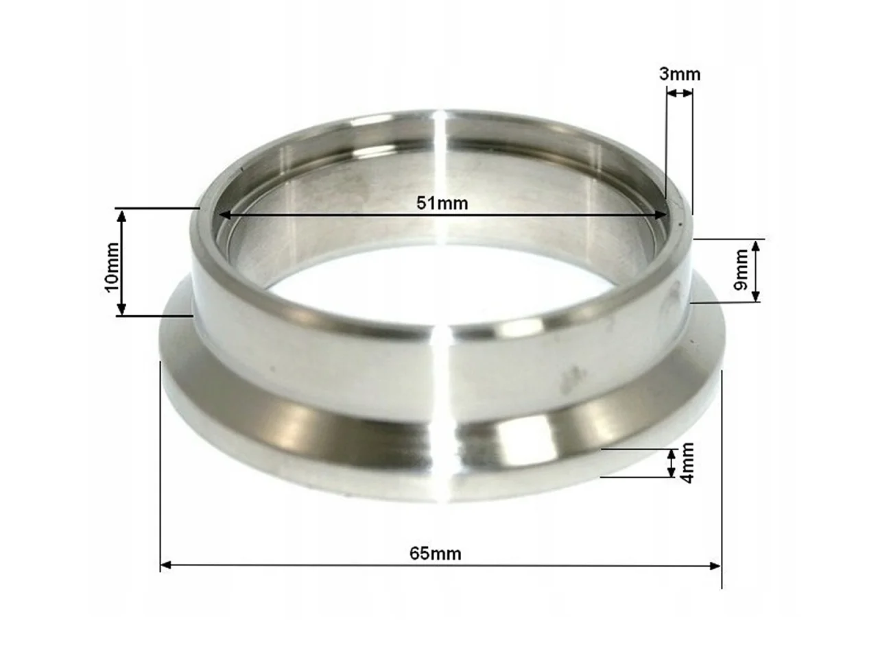 OBEJMA OPASKA V-BAND 2" 51mm z flanszą centrującą do rur wydechu — ujęcie 4
