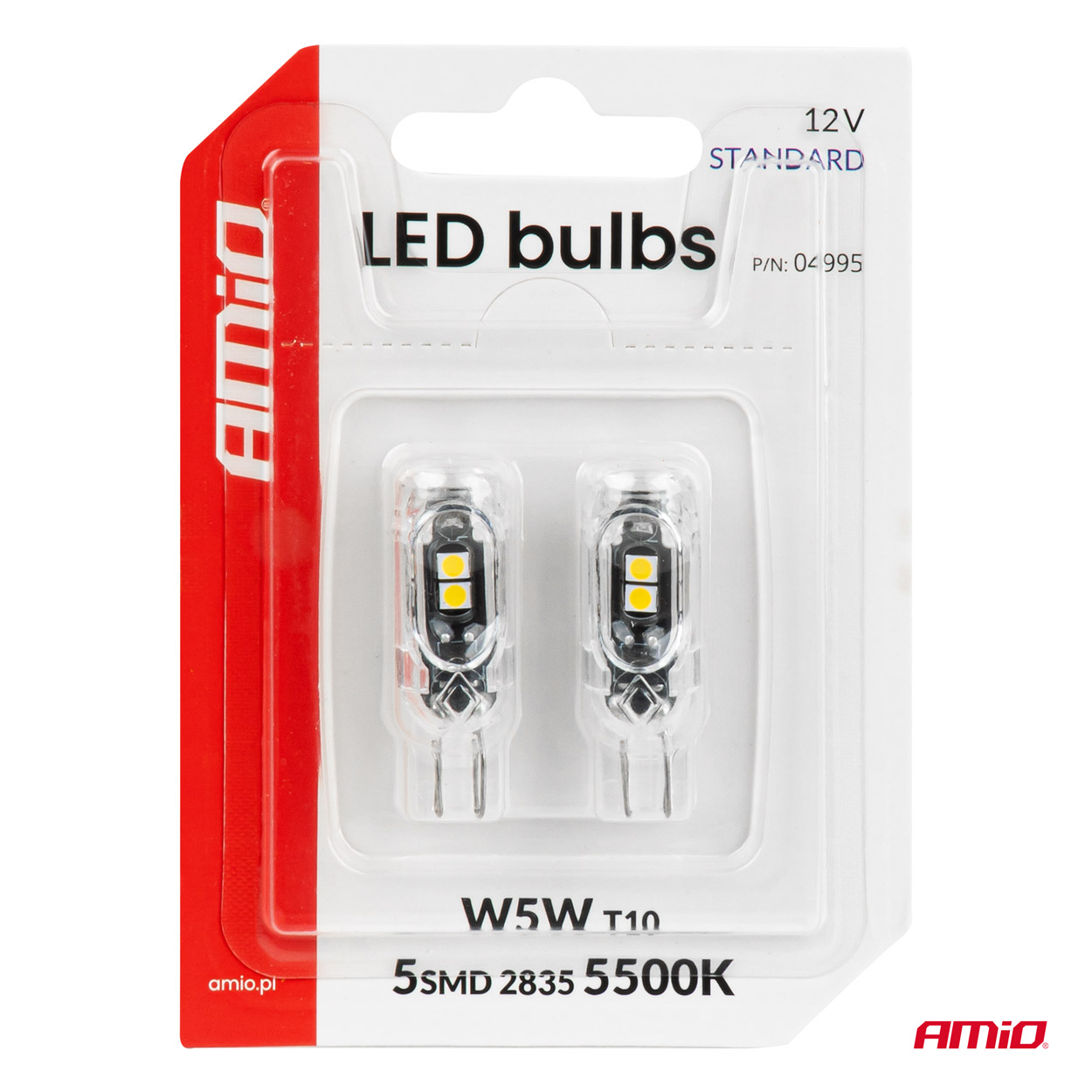 Żarówki LED STANDARD W5W T10 2835 5SMD białe 12 V — ujęcie 4