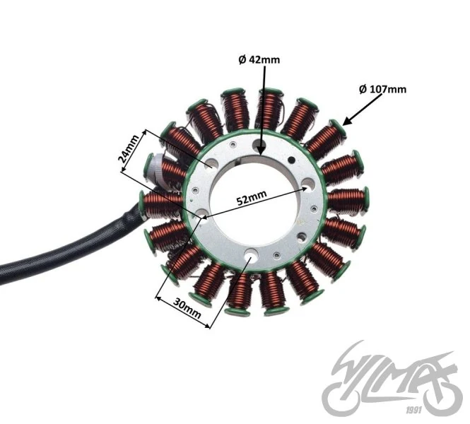 Stator 18 cewek do Polaris Scrambler 500 2X4 / Scrambler 500 4X4 — 2004–2012 — ujęcie 2