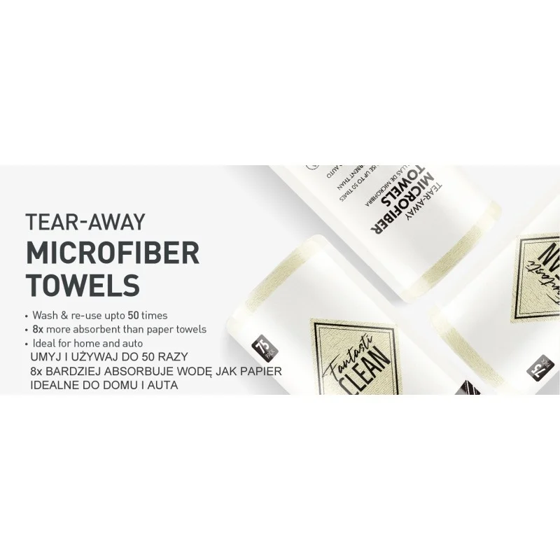 Ręcznik z mikrofibry FANTASTICLEAN 30x30cm 75szt 175g/m2 Beżowy — ujęcie 5