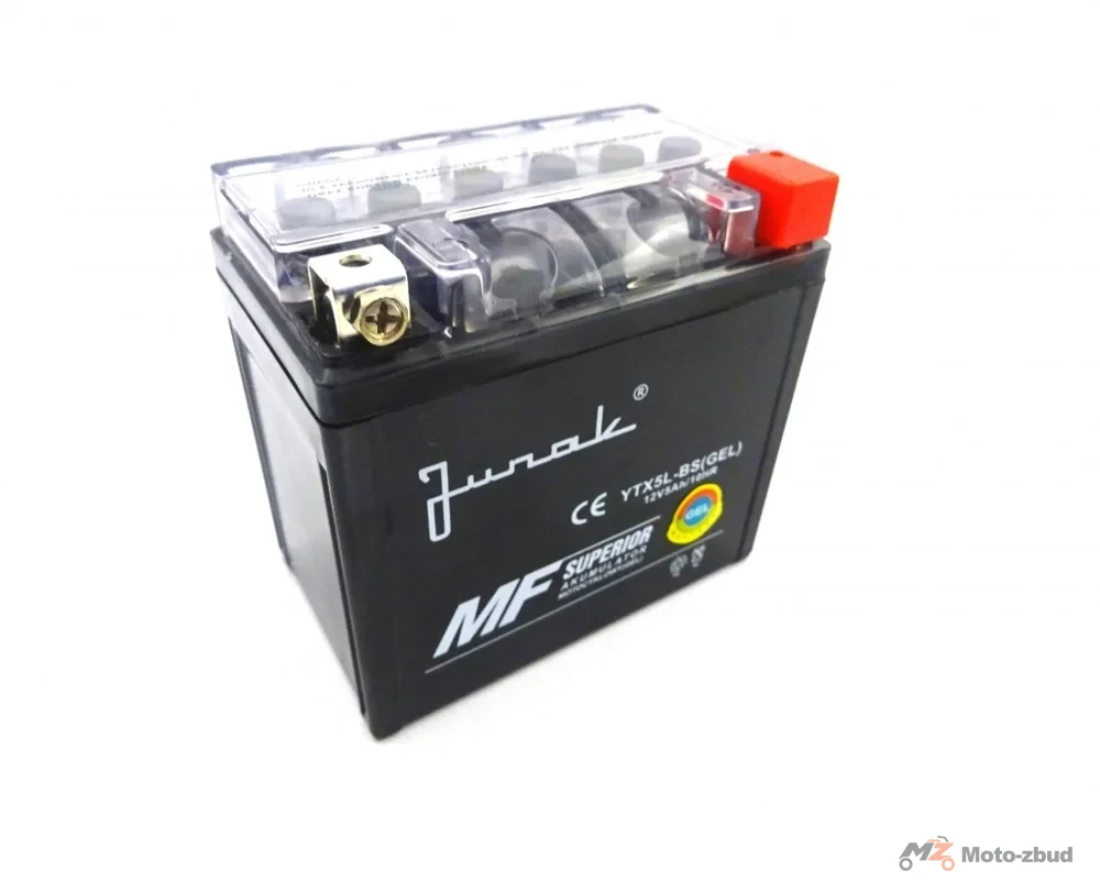 Akumulator Junak 121FL/RZ125/RACER125 12 V/5 Ah YTX5L-BS (GEL) żelowy (-+) (wys.x szer.x dł.) (107*70*113) (spakowane po 10 sztuk) (nr rej.E0011444BW) — ujęcie 2