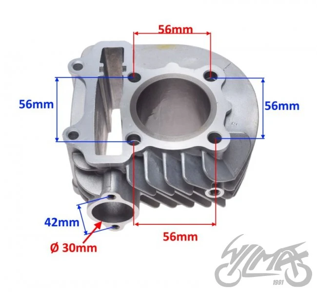 Cylinder GY6 125 4T 152QMI-E4, wariant 52,40 — ZV0020B — ujęcie 2