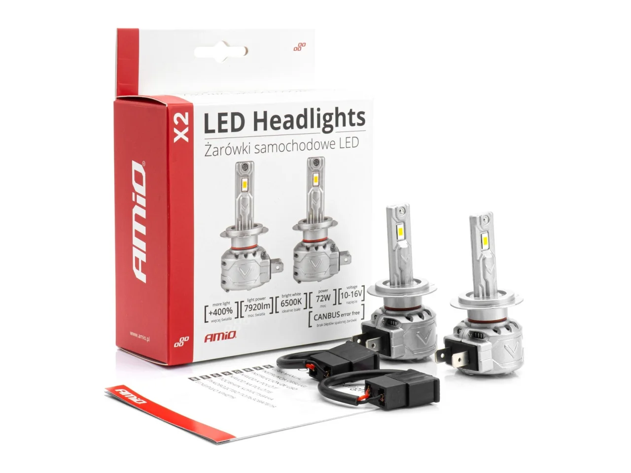 Żarówki samochodowe H7 LED X2 Series AMIO — ujęcie 3