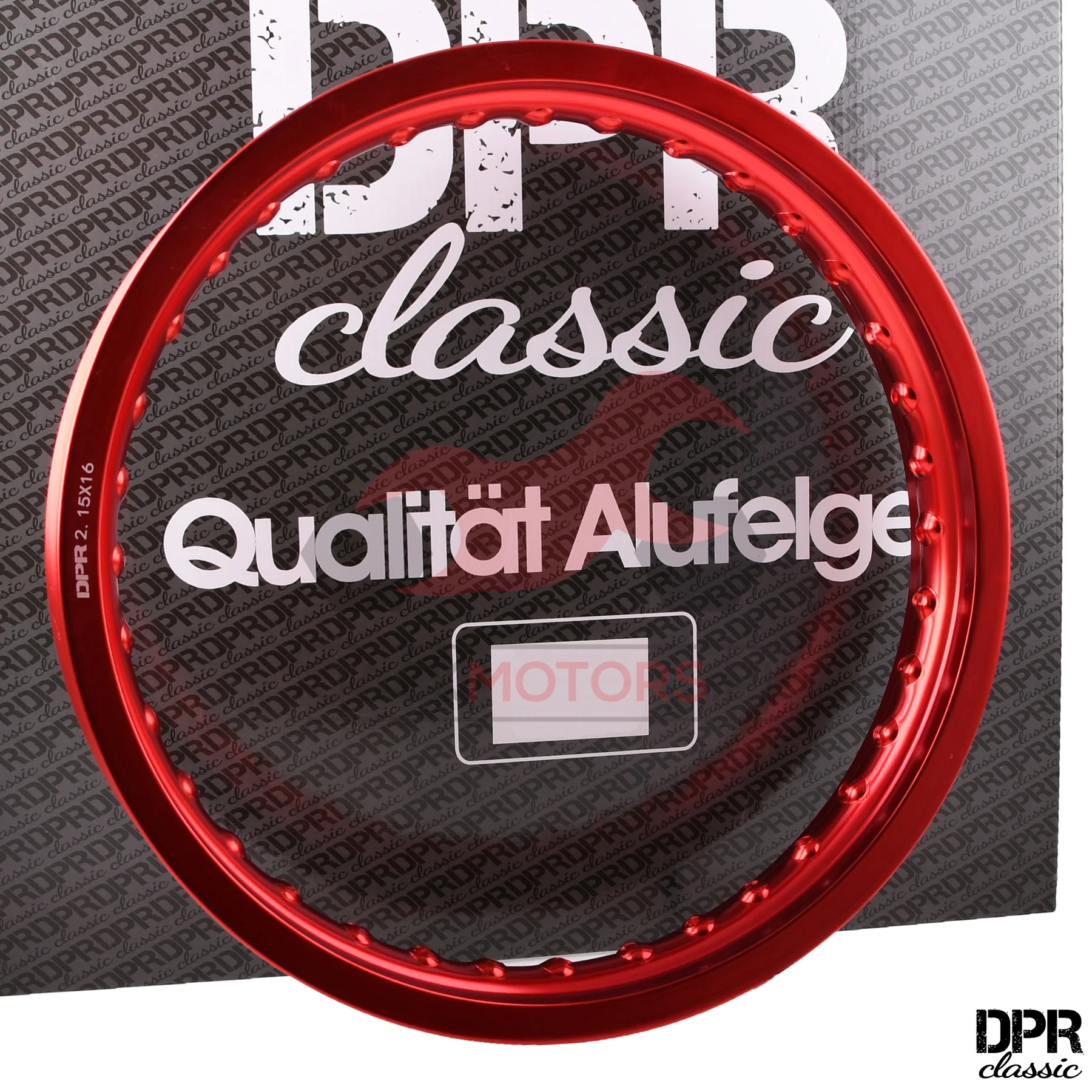 Obręcz koła Simson MZ ETZ 2,15 × 16 aluminiowa czerwona DPR Classic — ujęcie 1