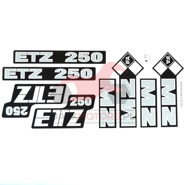 Naklejka MZ ETZ 250 srebrna kpl. — ujęcie 1