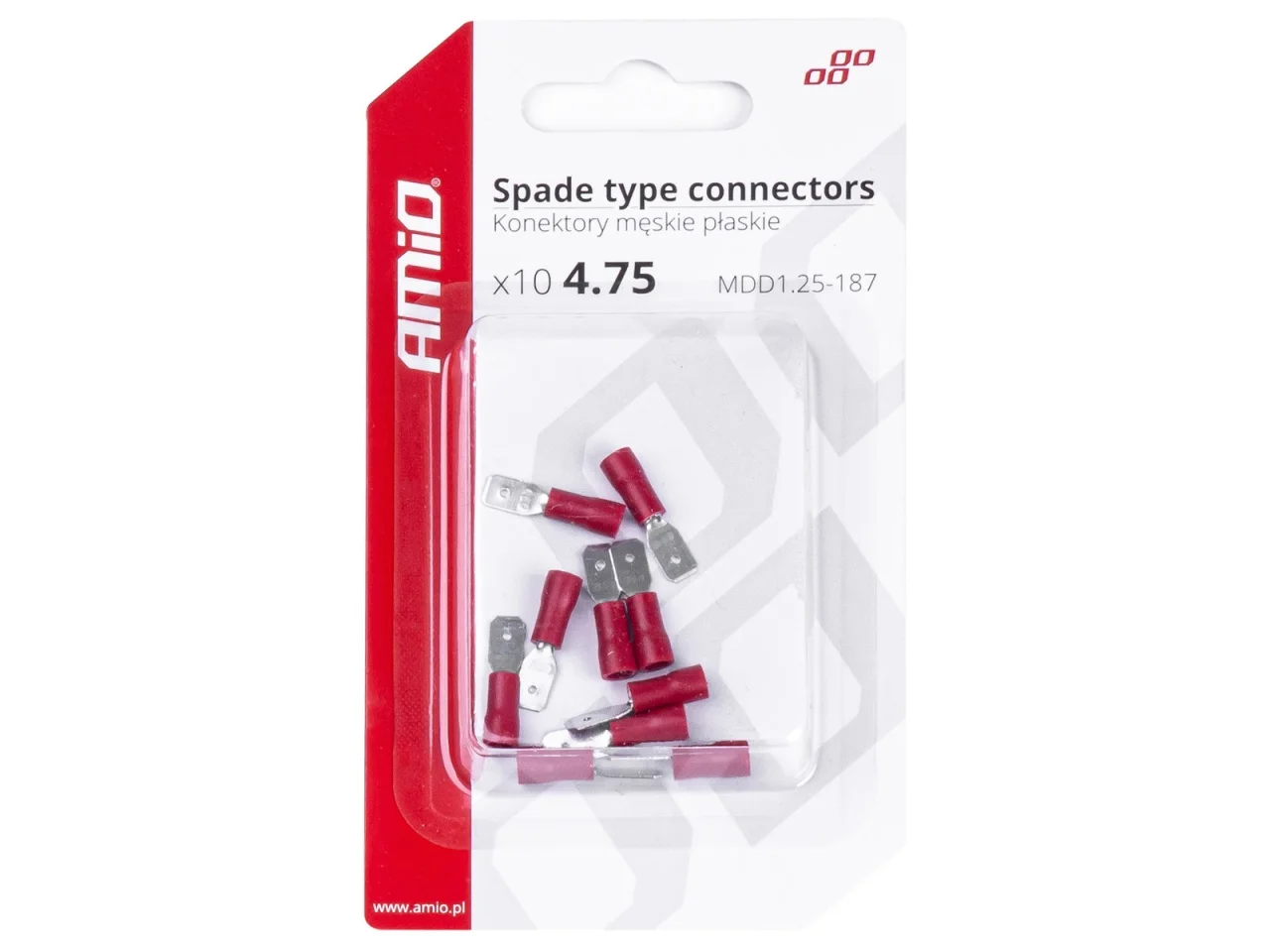 Złącze konektorowe męskie izolowane 4.75 mm 10A (10 szt.) — ujęcie 2