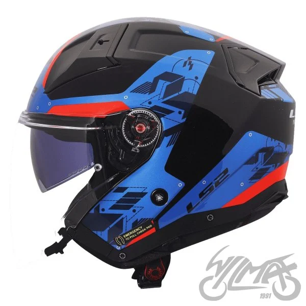 Kask LS2 OF603 infinity II nightline blue red L — ujęcie 2