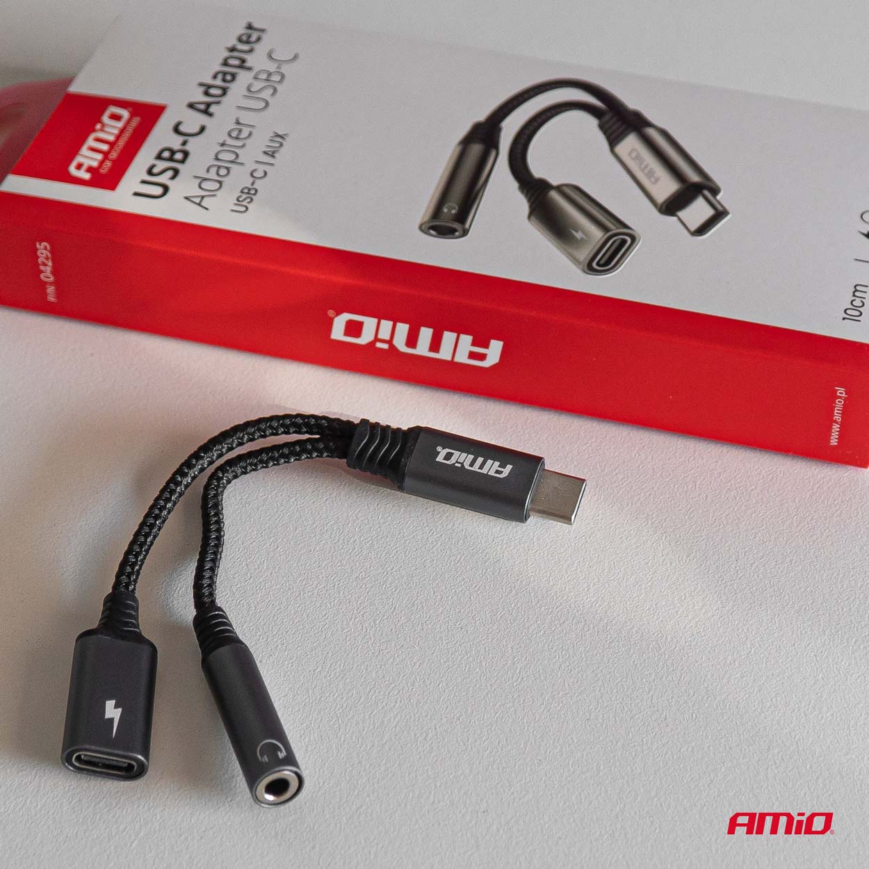 Adapter rozgałęźnik USB-C na USB-C + Mini Jack 3.5 mm 10 cm — ujęcie 2